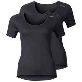 Odlo Damen Unterwäsche Shirt crew neck CUBIC 2 Pack 192281-93090 M - ebony grey-black - M