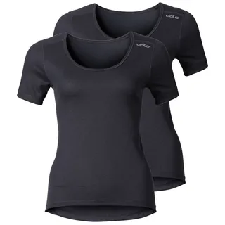Odlo Damen Unterwäsche Shirt crew neck CUBIC 2 Pack 192281-93090 M - ebony grey-black - M