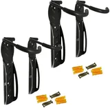 Schramm Schramm® 4 Stück Fahrradhalter Wandhalterung schwarz Fahrradhalterung für 4 Fahrräder Wandhalterungen Wand Halterungen Halterung Fahrradständer