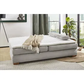 Jockenhöfer Gruppe Schlafsofa Derby, B: 201 cm, Liegefl. 160x200 cm, Dauerschläfer, mit Bettfunktion, Bettkasten & Topper, Tonnentaschenfederkern grau