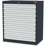 Stier Schubladenschrank mit 9 Schubladen BxTxH 900x575x1020 mm RAL 7016 / RAL 7035
