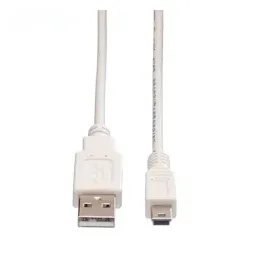 Value USB 2.0 Kabel, Typ A - 5-Pin Mini, weiß, 0,8 m