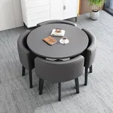 Runder Esstisch Und 4 Stühle Set, Besprechungstisch Rund Mit Stühlen, Rezeption Tisch Und Stuhl Kombination, EIN Tisch Vier Stühle, Tischdurchmesser 80 Cm, Für Esszimmer, Café Und Kleine Räume ( Color