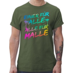 Shirtracer T-Shirt Malle für Alle - Einer für alle Alle für Malle Sommerurlaub Herren grün XXL