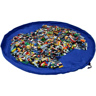 JJPRIME - Kinder Aufräumsack Spieldecke Kordelzug | Aufbewahrung Spielzeug Groß | Faltbar Spielzeugaufbewahrung Kinderzimmer | Play and Go Spielzeugsack - Schnelle Reinigung (150cm XL - Blau)