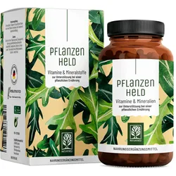 Vitamine & Mineralien für pflanzliche Ernährung - Mikronährstoff-Komplex für Veganer & Vegetarier - PFLANZENHELD - 120 vegane Kapseln - NATURTREU® 120 St