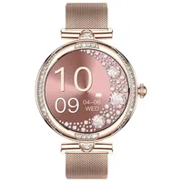 Smartwatch Damen mit Telefonfunktion 1.19" Touchscreen IP68 Diamond Smart Watch mit 24H Pulsuhr Menstruationszyklus 120+ Sportmodi Schrittzähler