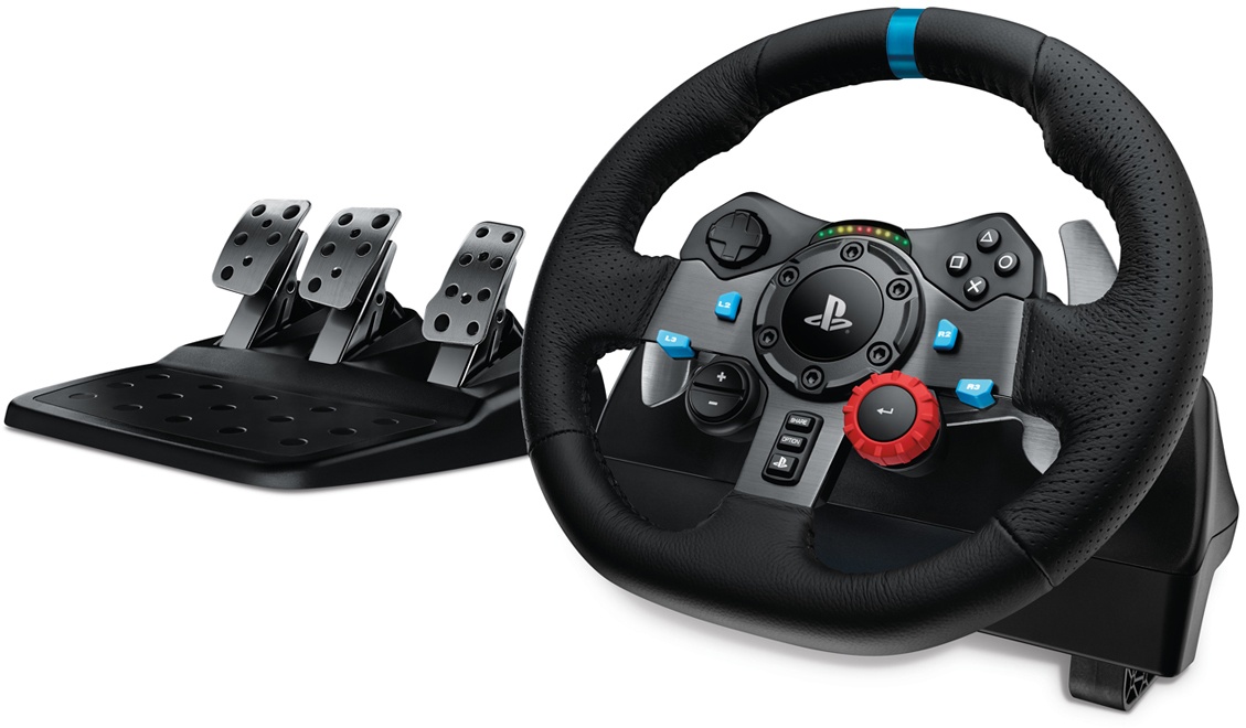 Logitech G29 Driving Force für PS5, PS4, PS3 und PC - Rennlenkrad mit Pedalen und ForceFeedback