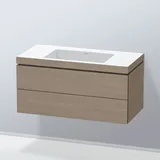 Duravit Vero Air Waschtisch mit L-Cube Unterschrank, 2 Auszüge, LC6928N3535,