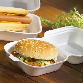 Papstar Hamburger-Boxen eckig 100 St. 7,5 cm x 12 cm x 12 cm Weiß