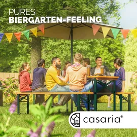 CASARIA Bierzeltgarnitur 3-tlg. Tisch 180 x 50 cm braun klappbar