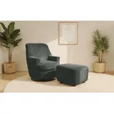 INOSIGN »HETTY, Drehsessel mit Wippfunktion und Hocker; Lesesessel, Armsessel« Set, 2 Stk. tlg. mit Dreh/Wippfunktion, mit Federkern, in Cord und Microfaser