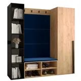 ABIKS MÖBEL Garderoben-Set MIRO Set 3, Garderobe mit gepolsterten Paneelen, Modern Design blau