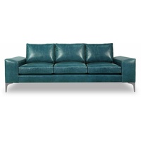 JVmoebel Sofa, XXL Sofa 3 Sitzer Couch Moderne Luxus Polster Sitz Garnitur Leder Türkis blau