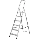Alu - Haushaltsleiter Leiter Klapptritt Stehleiter Trittleiter 6 Stufen 150 kg