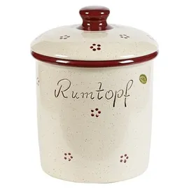 Nik. Schmitt & Sohn Rumtopf \"Rubin\", handbemalt, 3l, weiß/rot"
