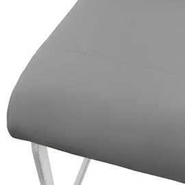 ML-Design Esszimmerstuhl Freischwinger 2er Set mit Rückenlehne Grau Kunsterlederbezug