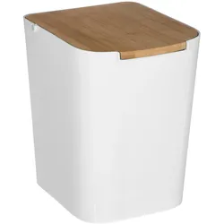 WellHome - 'Baltik' 5L weißer Badezimmer-Abfalleimer 24,4x22,4x18,3 cm