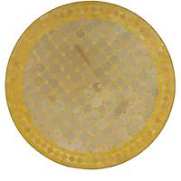 Mosaiktisch D80 Gelb Raute rund Gartentisch Mosaik Esstisch Tisch aus Marokko