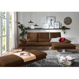 W.Schillig Eckcouch Mikrofaser 3-Sitzer Braun