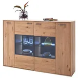 Livetastic Highboard Anthrazit, Eichefarben , holzfarben , Maße cm, B: 184 H: 123 T: 37