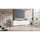 4housedesign® TV Board Lowboard Hängend | Fernsehschrank tv Sideboard Wohnzimmer | Lowboard Wohnzimmer fernsehregal tv Board Hängend tv Shrank tv 55 Zoll - TV Lowboard Weiß Matt 120cm