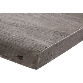 DeLife Esstisch Edge 300x100 XL Akazie Platin Edelstahl Schmal Live-Edge - Grau/Silber