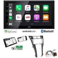 JVC Autoradio Apple CarPlay Android Auto für Toyota Yaris silber ohne OEM Navi