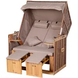 Outsunny Strandkorb - 118Lx79Wx150Hcm - Beige, Kunststoff, 79x150x118 cm - hellbraun