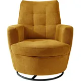 Alina Drehsessel "Yuri", gelb (gelb xbo 5), B:80cm H:93cm T:92cm, Struktur fein XBO 100% Polyester), Sessel, Drehsessel, mit Dreh und Wippfunktion, passend zu Hocker Yuri