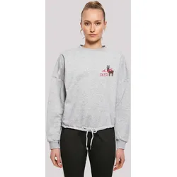 Sweatshirt F4NT4STIC "Christmas Deer", Damen, Gr. XL, grau (erdgrau), Obermaterial: 65% Baumwolle, 35% Polyester, casual, oversize, Rundhals, Langarm ohne Bündchen, Sweatshirts, Premium Qualität, Rock-Musik, Band