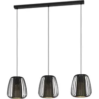 EGLO Curasao 3-flg. E27 60 cm rund Schwarz/Gold