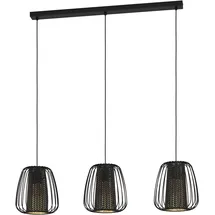 EGLO Curasao 3-flg. E27 60 cm rund Schwarz/Gold