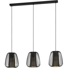 EGLO Curasao 3-flg. E27 60 cm rund Schwarz/Gold