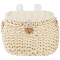 QSTDGVPW Fahrradkorb für Kinder Vorne mit Dem Deckelkreuzkörperbeutel Abnehmbarer Multifunktion