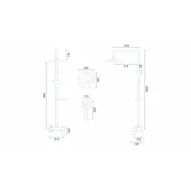 REA REA-P7006 - Duschset mit Mischbatterie LUIS in Gold - Gold