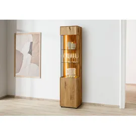 MASSIVMOEBEL24.DE Vitrine Wildeiche 45x38x200 natur geölt WIEN 231