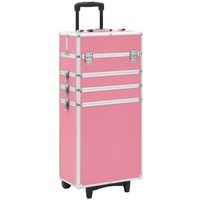 DOTMALL Beautycase Alu Trolley Kosmetikkoffer, Schminkkoffer mit 4 Ablagefächern rosa