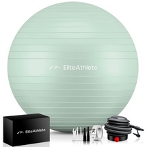 HOEL EliteAthlete® Gymnastikball Sitzball Büro ergonomisch mit Anti Burst System - Fitness Yoga Pilates Schwangerschaft - Schwangerschaftsball Fitnessball Yogaball - Yoga Ball inkl. Luftpumpe - Mint 85cm minzblau 85 cm