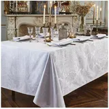 Garnier Thiebaut Tischdecke Mille Isaphire Blanc - Baumwolle rund | 180 cm x 0 cm