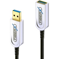 Purelink FiberX FX-I650-035 USB 3.1 Glasfaser Verlängerungskabel - 35m 35 m USB 3.2 Gen 1 Gen 1) USB A Schwarz, Silber