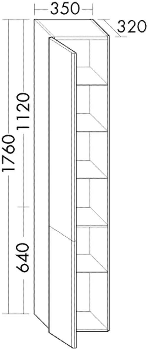 Burgbad Hochschrank Badu 1760x350x320 Eiche Dekor Cashmere, HSIE035RF3695 HSIE035RF3695
