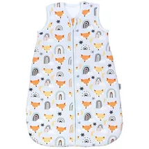 TupTam Baby Schlafsack 2.5 TOG – Warmer Winter Schlafsack Baby, OEKO-TEX, Ärmellos, Wattiert" Gr. 80, orange Fuchs regenbogen umstülpbarer fuß), Größe: 80-86