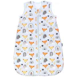 TupTam Baby Schlafsack 2.5 TOG – Warmer Winter Schlafsack Baby, OEKO-TEX, Ärmellos, Wattiert" Gr. 80, orange Fuchs regenbogen umstülpbarer fuß), Größe: 80-86