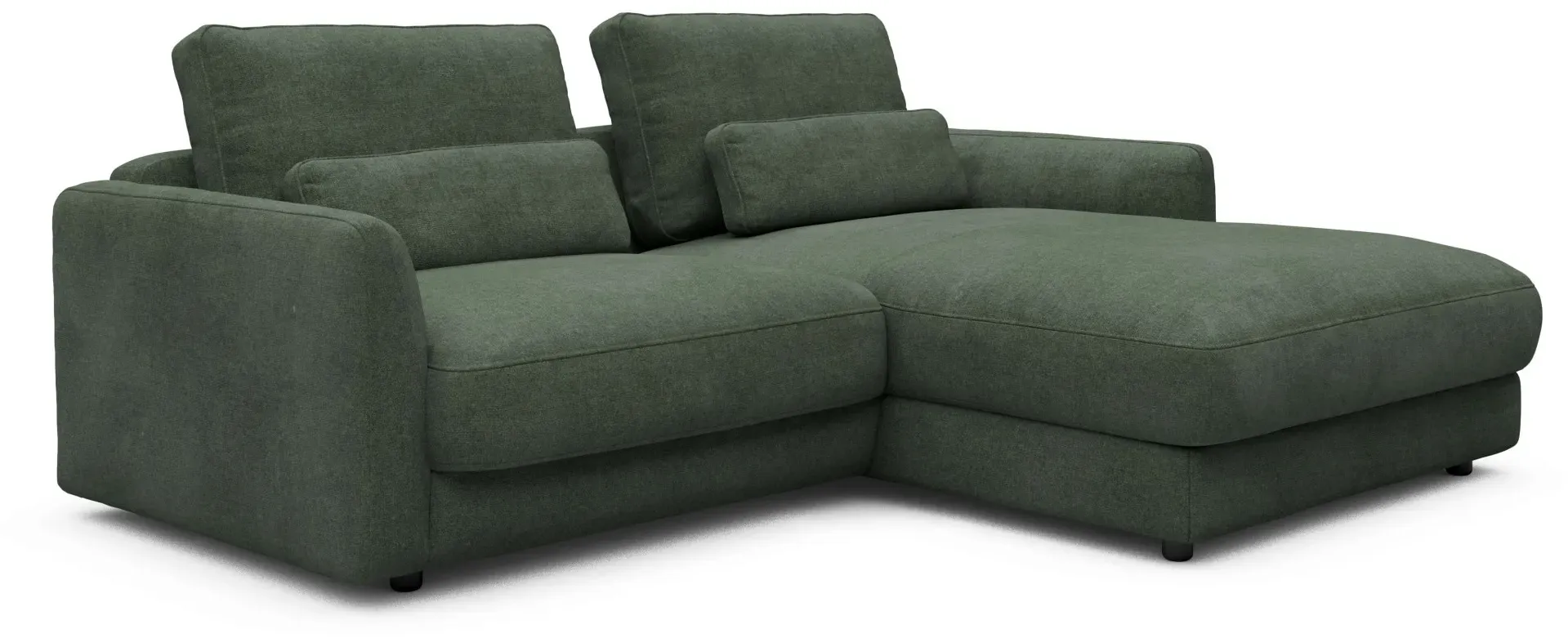 Ecksofa TENKSOM "Polsterecke, L-Form, Eckcouch, mit Federkern, inkl. Kissen" Sofas Gr. B/H/T: 225cm x 68cm x 171cm, Polyester, grün legerer Sitzkomfort zum Entspannen und Verweilen