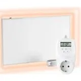 Viesta VIESTA® Infrarot Wandheizung mit Thermostat [INKL. TH12 THERMOSTAT] – Infrarotheizung Wandmontage Heizkörper – Carbon Crystal Infrarotheizung...