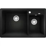 Blanco Legra 8 links Einbauspüle Silgranit schwarz Handbetätigung 780 x 500 mm