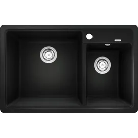 Blanco Legra 8 links Einbauspüle Silgranit schwarz Handbetätigung 780 x 500 mm