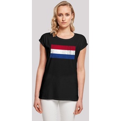 F4NT4STIC T-Shirt Netherlands NIederlande Holland Flagge distressed Print schwarz
