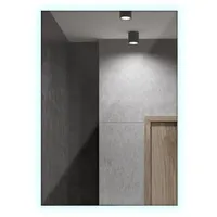 Tulup LED, Blaugrau, Glas, 50x50x2.4 cm, Spiegel, Wandspiegel -